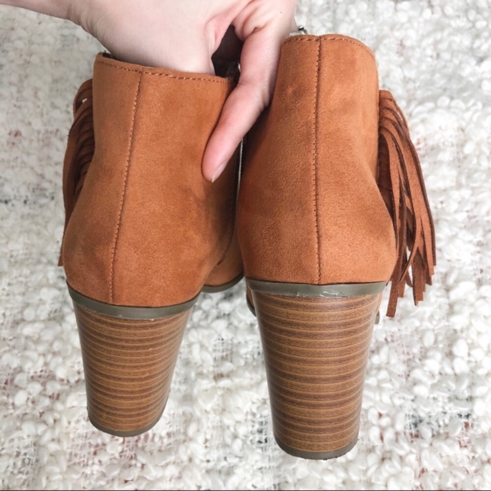 ✨ SOLD ✨CHARMING CHARLIES FRINGE OPEN TOE BOOTIES - Picture 6 of 8